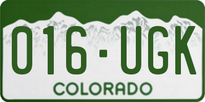 CO license plate 016UGK
