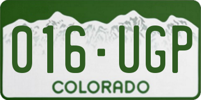 CO license plate 016UGP