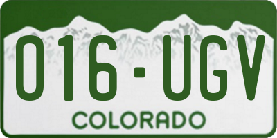 CO license plate 016UGV