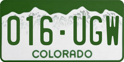 CO license plate 016UGW
