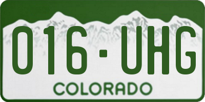 CO license plate 016UHG