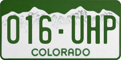 CO license plate 016UHP