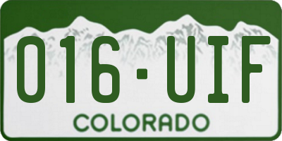 CO license plate 016UIF