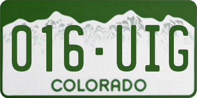 CO license plate 016UIG