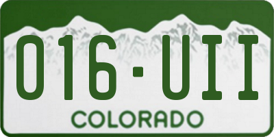 CO license plate 016UII