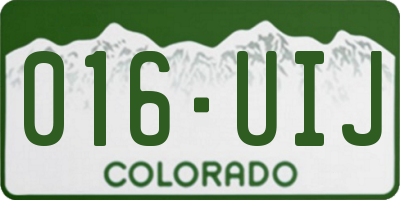 CO license plate 016UIJ