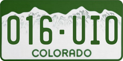 CO license plate 016UIO