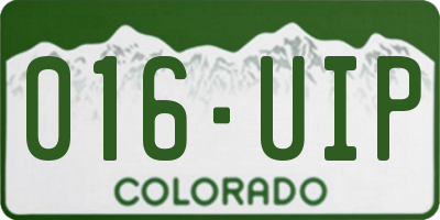 CO license plate 016UIP