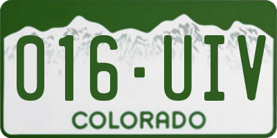 CO license plate 016UIV