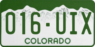 CO license plate 016UIX