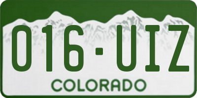CO license plate 016UIZ