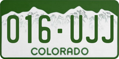 CO license plate 016UJJ