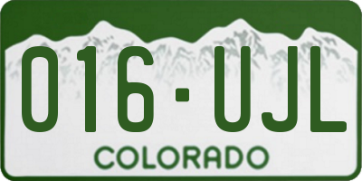 CO license plate 016UJL