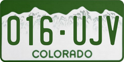 CO license plate 016UJV