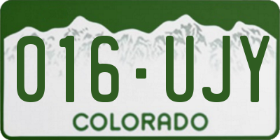 CO license plate 016UJY