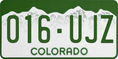 CO license plate 016UJZ
