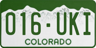 CO license plate 016UKI