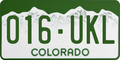 CO license plate 016UKL
