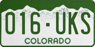 CO license plate 016UKS