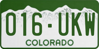 CO license plate 016UKW
