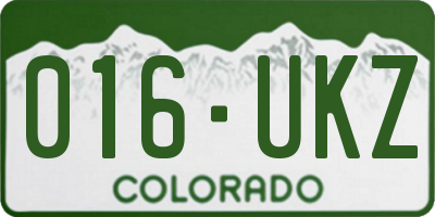 CO license plate 016UKZ