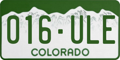 CO license plate 016ULE