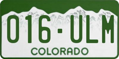 CO license plate 016ULM