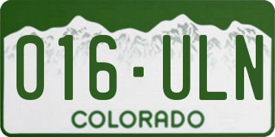 CO license plate 016ULN