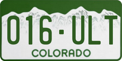 CO license plate 016ULT