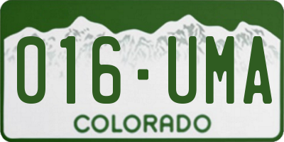 CO license plate 016UMA