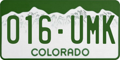 CO license plate 016UMK