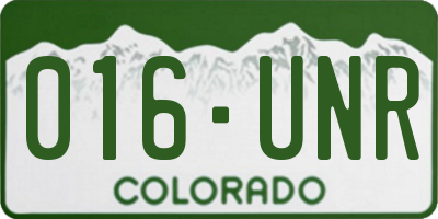 CO license plate 016UNR