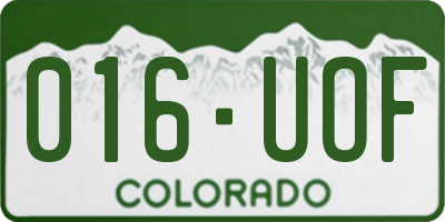 CO license plate 016UOF