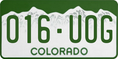 CO license plate 016UOG