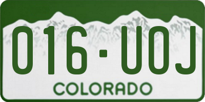 CO license plate 016UOJ