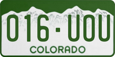 CO license plate 016UOU