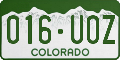 CO license plate 016UOZ
