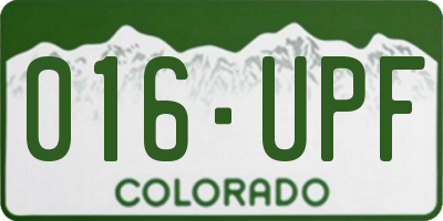 CO license plate 016UPF