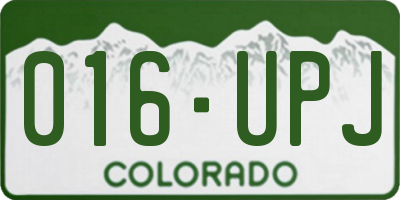 CO license plate 016UPJ