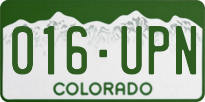 CO license plate 016UPN