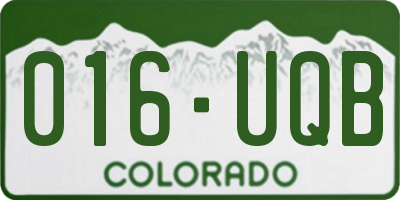 CO license plate 016UQB