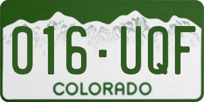 CO license plate 016UQF