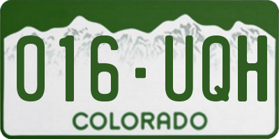 CO license plate 016UQH