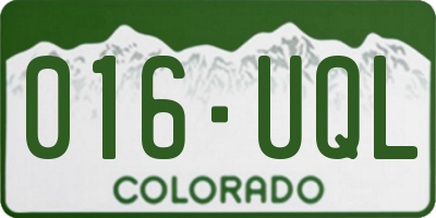 CO license plate 016UQL
