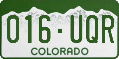 CO license plate 016UQR