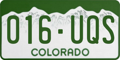 CO license plate 016UQS
