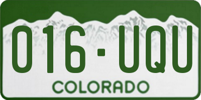 CO license plate 016UQU