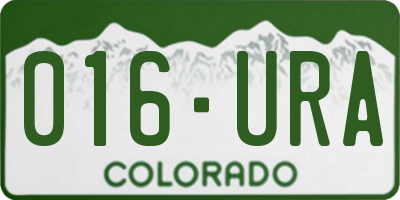 CO license plate 016URA