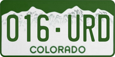 CO license plate 016URD