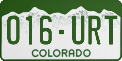 CO license plate 016URT